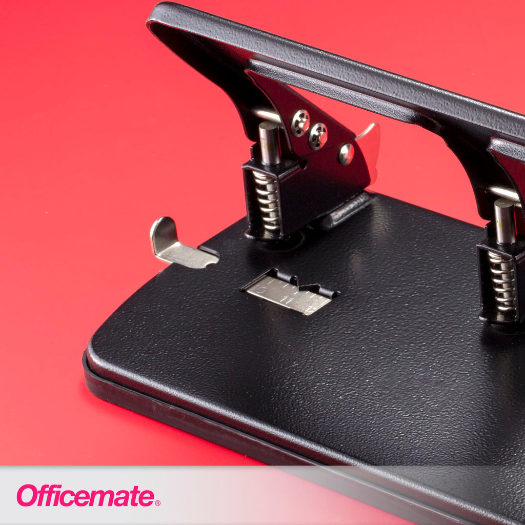 Officemate Medium Duty 3 Hole Punch with Ergonomic Handle, 30 Sheet Capacity, Black (90088)