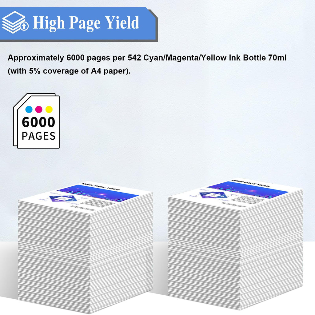 542 Ink Refill Bottles T-5150 ET-5170 ET-5850 ET-5800 Replacement for Epson 542 Ink Refill Bottles for Pro ET-5150 ET-5170 ET-5180 ET-5800 ET-5850 ET-5880 ET-16600 ET-16650 Printer 3Pack CMY