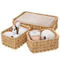 GRANNY SAYS Wicker Storage Baskets for Shelves, Pack of 3 Woven Baskets Storage Organization, 1 Large Wicker Basket and 2 Small Handwoven Baskets for Organizing, Panier Rangement Osier, Nature