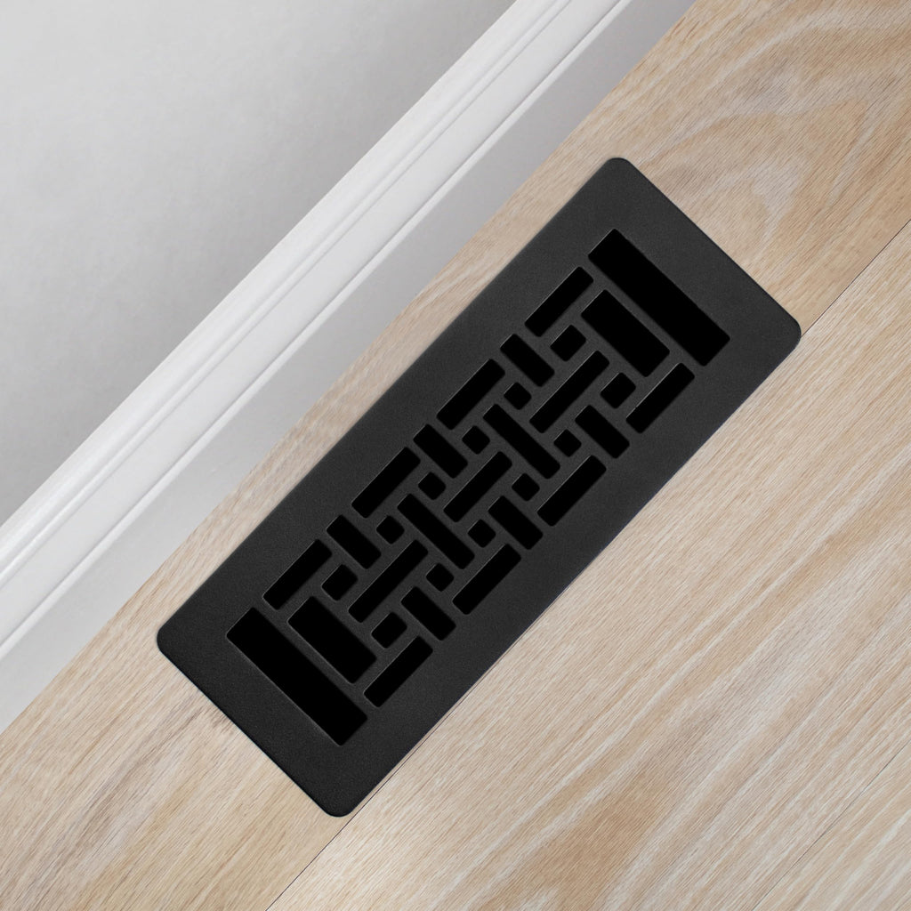 Decor Grates LAJH310-BLK Oriental *NEW* Low Profile Floor Register, 3x10 Inches, Textured Black