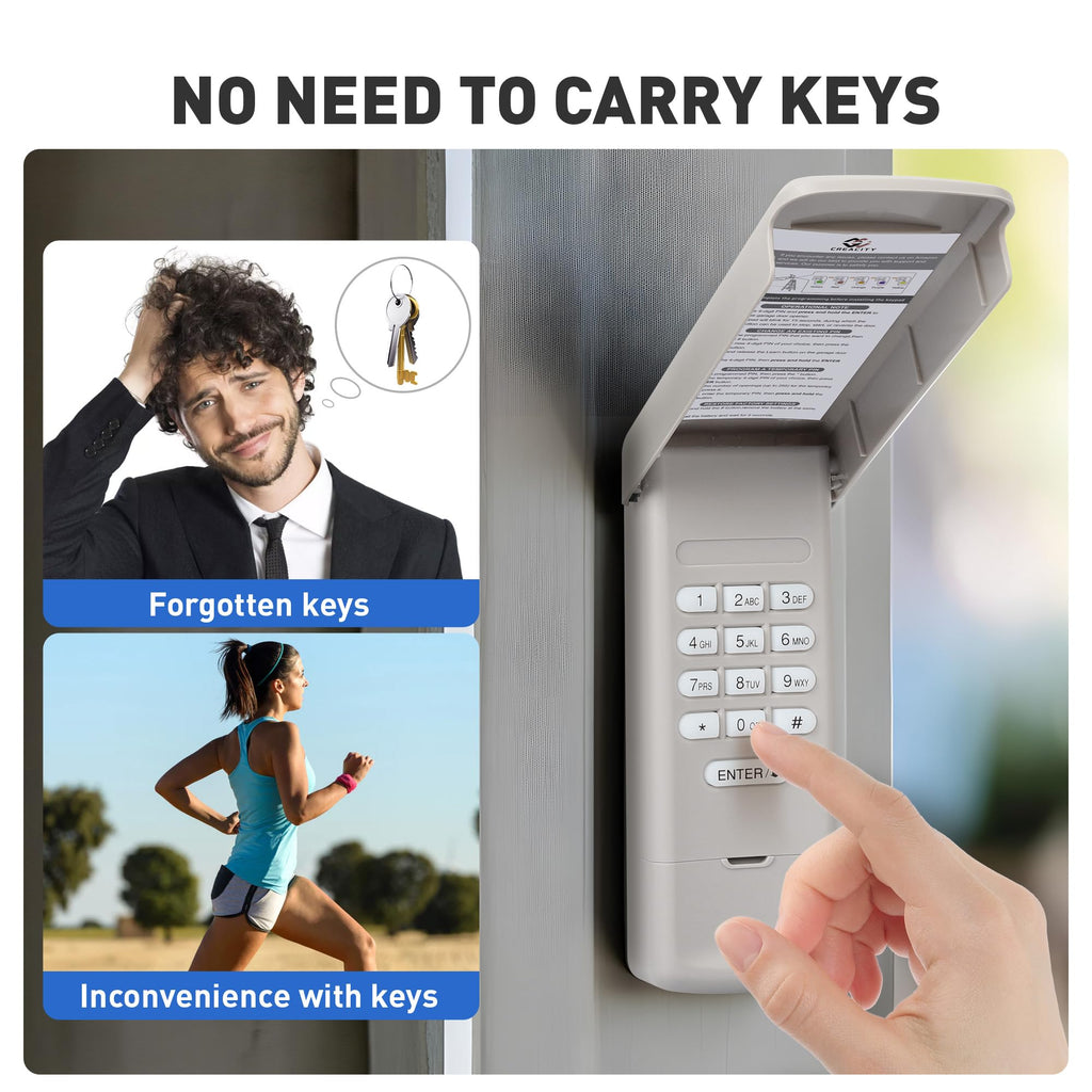 Universal Garage Door Opener Keypad, Compatible with Chamberlain LiftMaster Craftsman Garage Door Openers Since 1993, Wireless Keypad Keyless Entry, Security Garage Keypad, 315/390 MHz