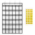 SAVERHO Classroom Pocket Chart for Cell Phones,36 Clear Pocket Chart for Calculator Holder with 36 Number Sticker (White)