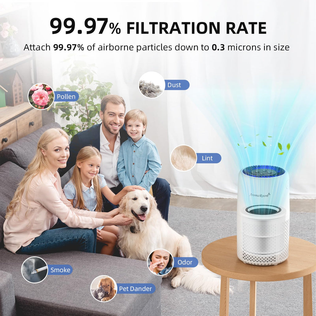 AromaRoom Air Purifier Filter for AP103 Air Purifier, 3-in-1 H13 True HEPA High-Efficiency Activated Carbon Filter, 2 Packs