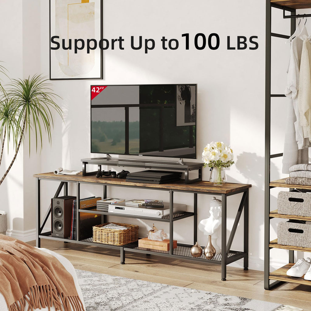 CAIYUN Monitor Stand, Monitor Riser, 39 inch Desk Shelf, Computer Stand Desk Accessories and Organizers, Black Dual Monitor Support
