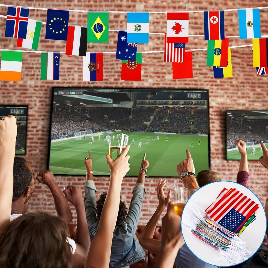 MARFOREVER 100 Countries String Flag, 82ft International Banner String Flags World Flag Bunting Banners for School Festivals Sports Clubs Bars Celebrations Party Decorations