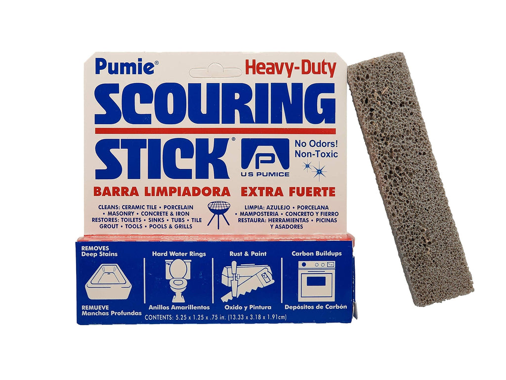3-Pack PUMIE Pumice Stone for Toilet Bowl Cleaning, Pumice Scouring Stick for Removing Hard Water Rings, Buildups, Rust, Tough Stains on Toilet Bowl, Bathtub, Pool, Kitchen Sinks, Grill, Tiles Surface
