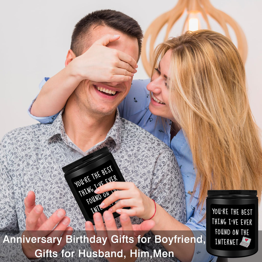Homsolver Gifts for Men Him, Anniversary Romantic Gifts for Boyfriend Husband, Birthday Thanksgiving Christmas Valentines Day Presents for Boyfriend Best Friends Men, Scented Candles for Him