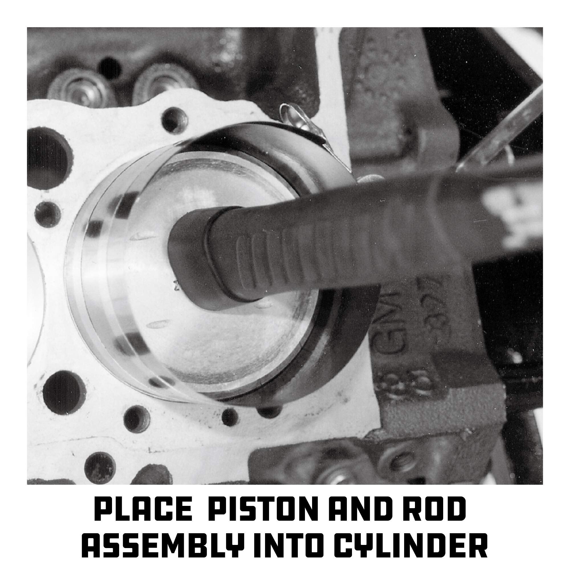 Powerbuilt Piston Ring Compressor, 2 Inch to 5 Inch Diameter, Compress Pistons, Ratcheting Lock, Release Lever, Slide into Cylinder - 648433