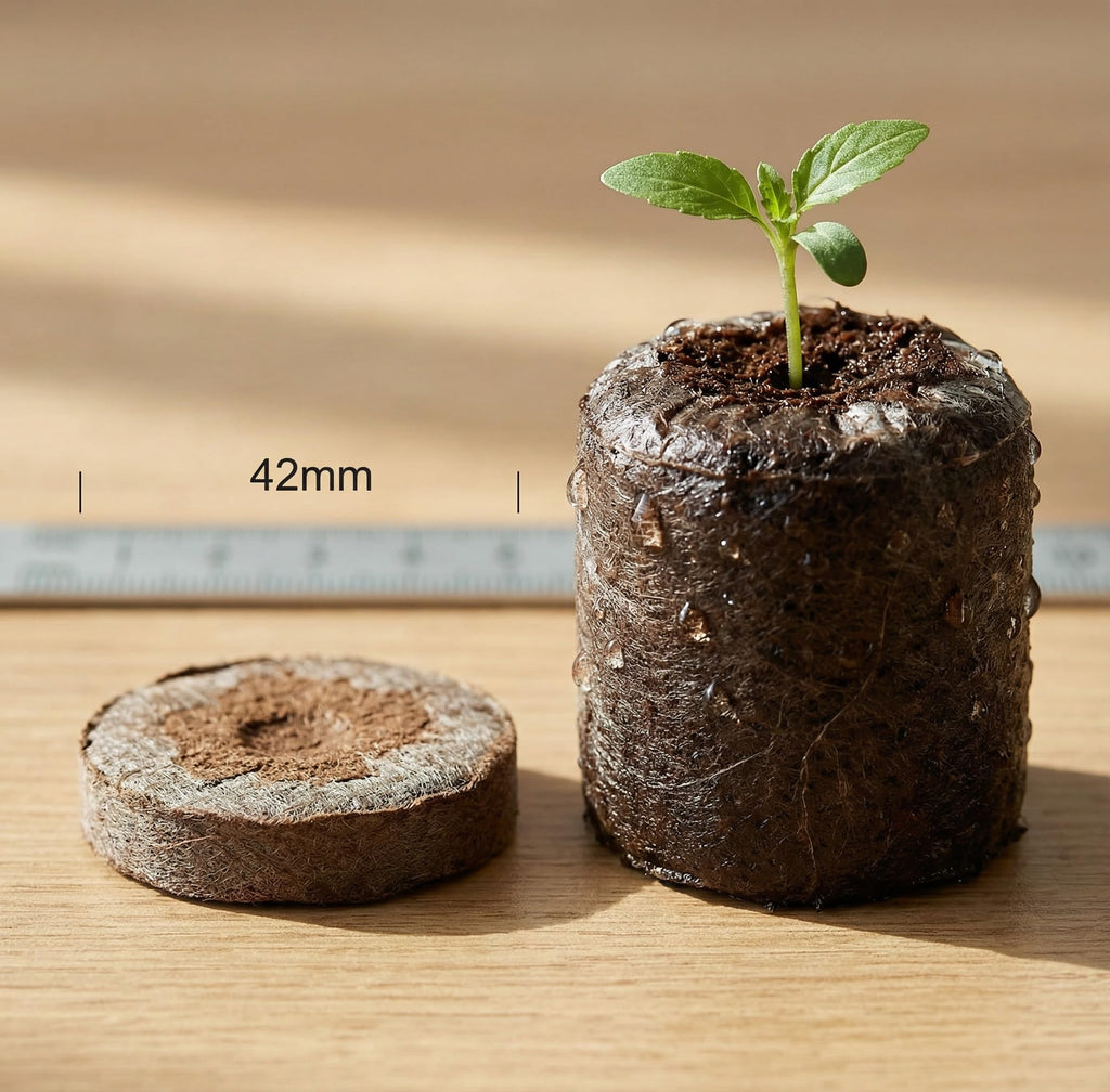 J PLUS T 42mm Peat Pellets - Authentic Jiffy-7 Source Seed Starter Plugs - Compressed Canadian Sphagnum Peat Moss Soil for Germination - Larger Size for Vegetables, Flowers & Herbs (50 Count)