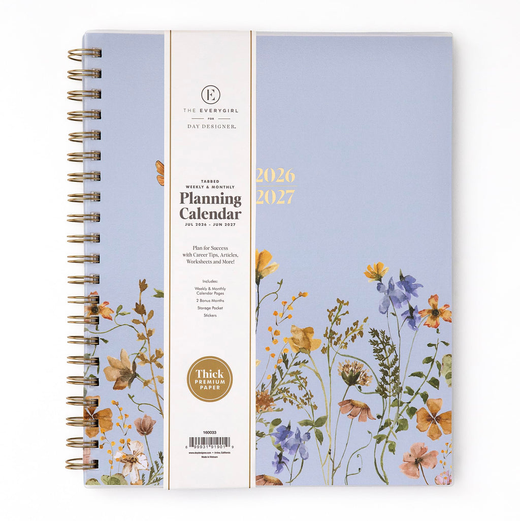 Blue Sky The Everygirl Weekly and Monthly Academic Year Planner Calendar, Flexible Cover, Wirebound, Laminated Tabs, Storage Pocket, Includes Stickers, Stratford Coastal (Stratford Coastal- 2026/2027