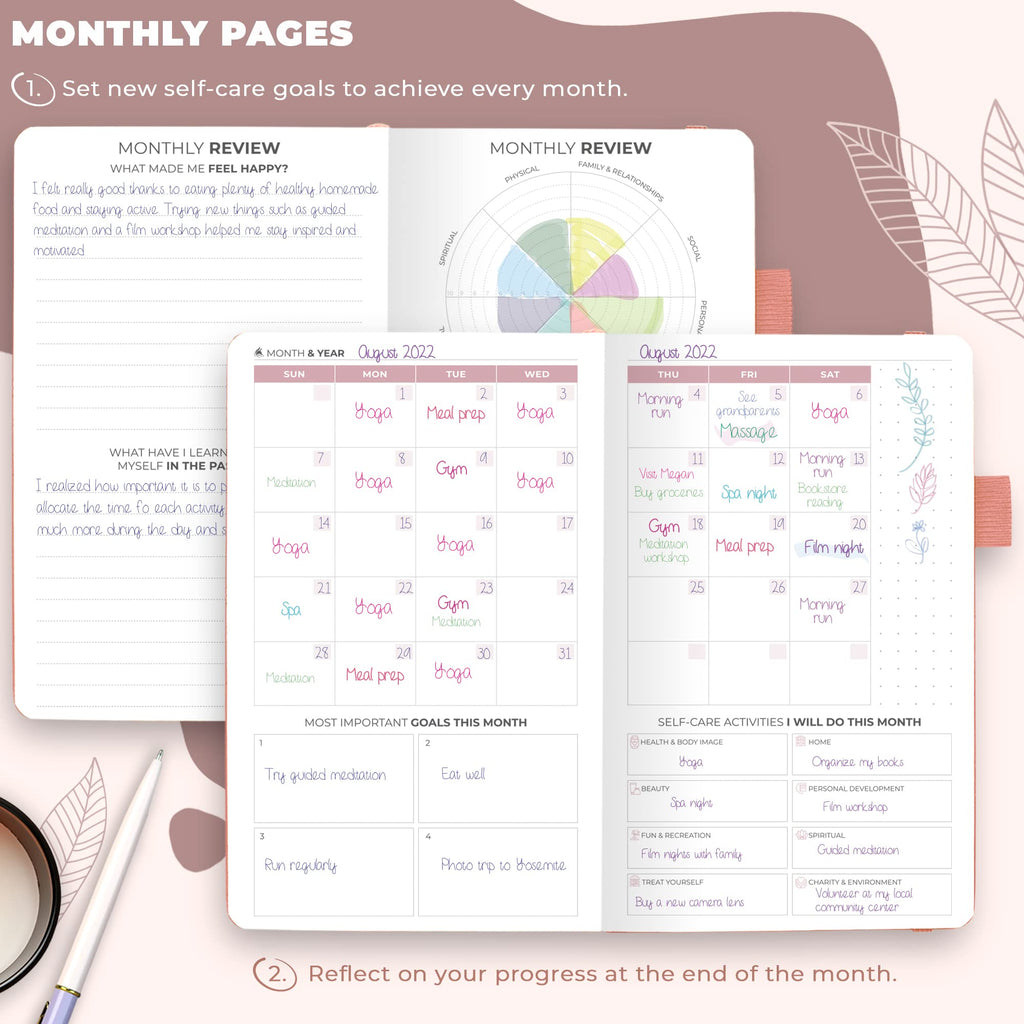 Clever Fox Self-Care Journal – Daily Reflection Notebook – Mental Health & Personal Development Planner, Meditation & Mood Log, Pocket (Rose Gold)