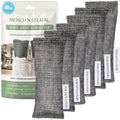 Moso Natural Shoe Deodorizer Insert (3 Pack) Charcoal Odor Absorber for Shoes | Gym Bag & Boot Deodorizer | Long-Lasting Shoe Odor Elimination | Unscented Air Purifying Bags (Two Per Pack. 6 Total)