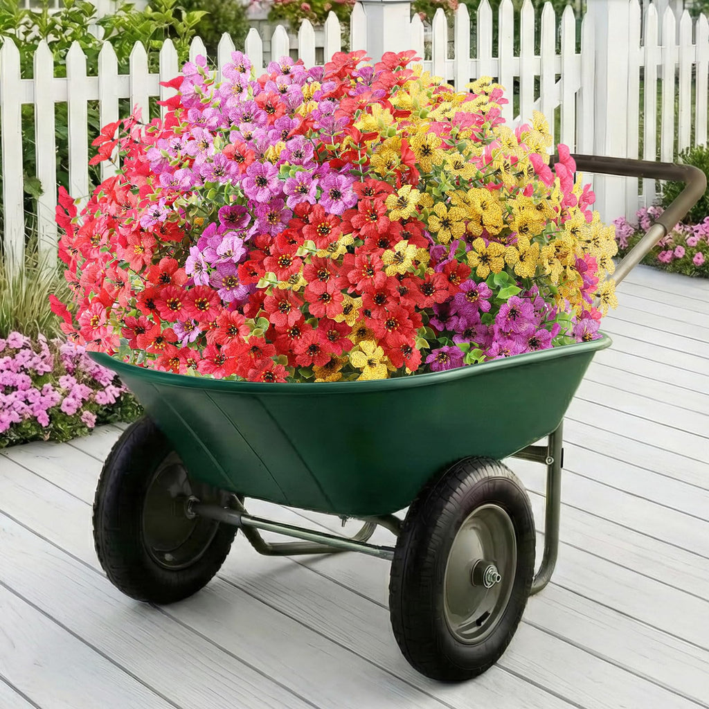 Artificial Flowers for Outdoor,Silk Flowers No Fade Fake Plastic Flowers Faux Plants for Outdoors Outside Front Porch Hanging Planter Window Box Garden Home Decoration,13 Pack(Multi-Colour2)