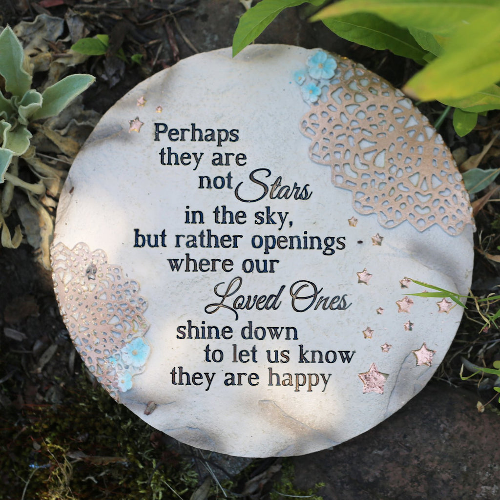 Light Your Way 19058 Memorial Garden Stone, 10", Stars in The Sky