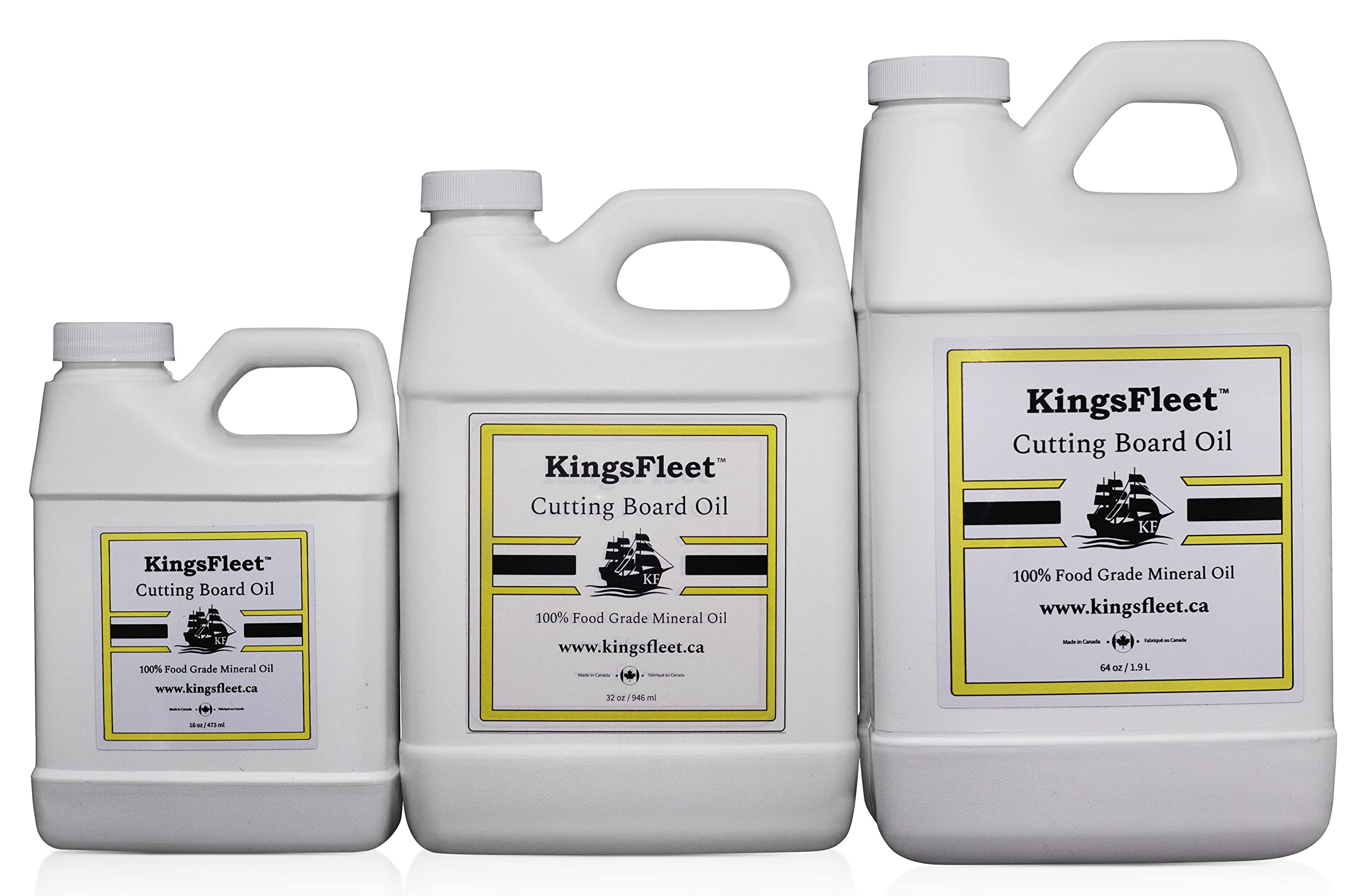 KingsFleet - Cutting Board Oil | 32 oz | Canadian Made | 100% Food-Grade Mineral Oil for Superior Protection of Cutting Boards, Butcher Blocks, and Wood Utensils