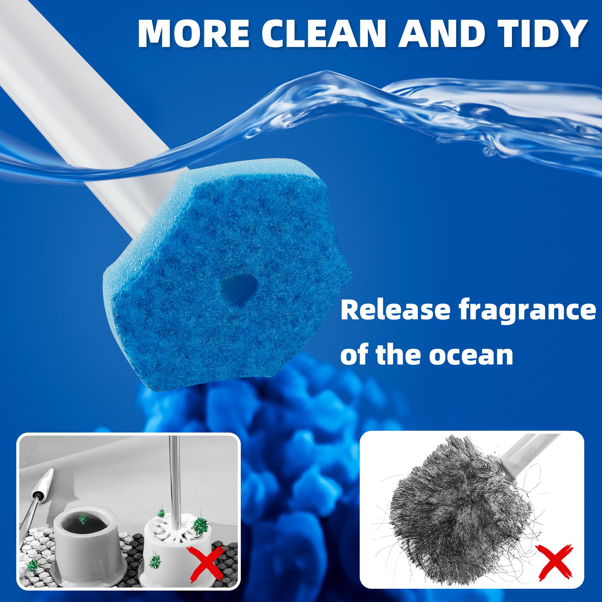 Disposable Toilet Brush with 24 Refills & Holder - Effortless Toilet Bowl Cleaner, Deep Cleaning Kit for Fresh and Tidy Bathroom Maintenance