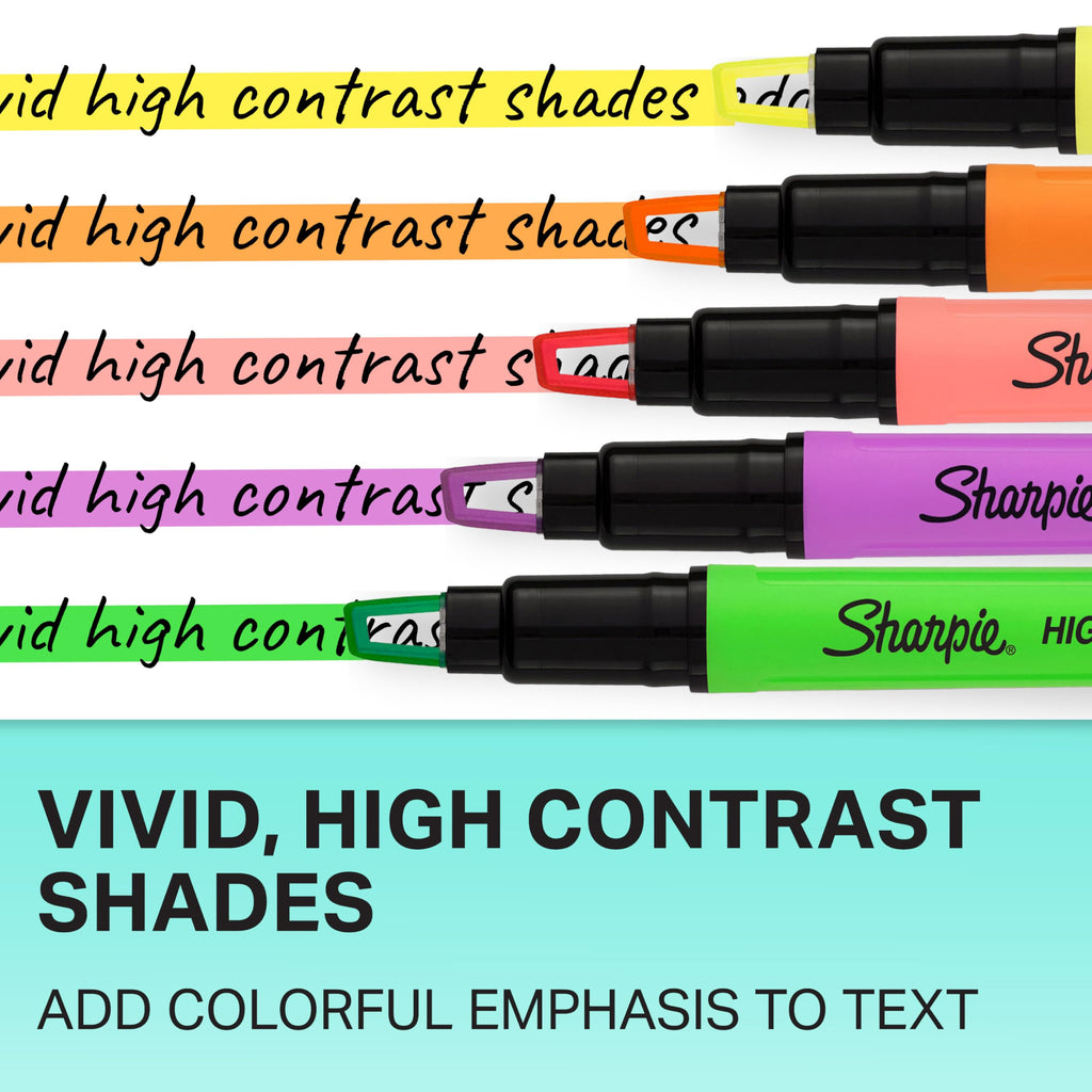 Sharpie Highlighter, Clear View Stick Highlighter with See-Through Chisel Tip, Assorted, 8 Count