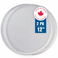 Norjac 12 Inch Pizza Screen, 2 Pack – Aluminum Mesh for Oven, Seamless, Rust-Free, Durable Baking Trays for Crispy Crusts. Made in Canada