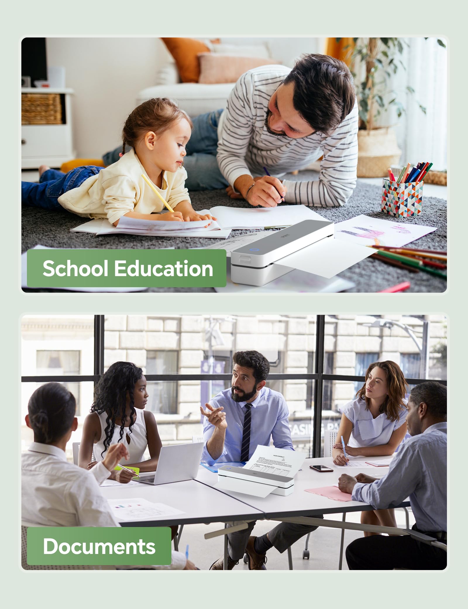 200 Sheets Thermal Printer Paper 8.5x11 US Letter Thermal Paper Compatible with MT610 Pro and Other Thermal Portable Printer