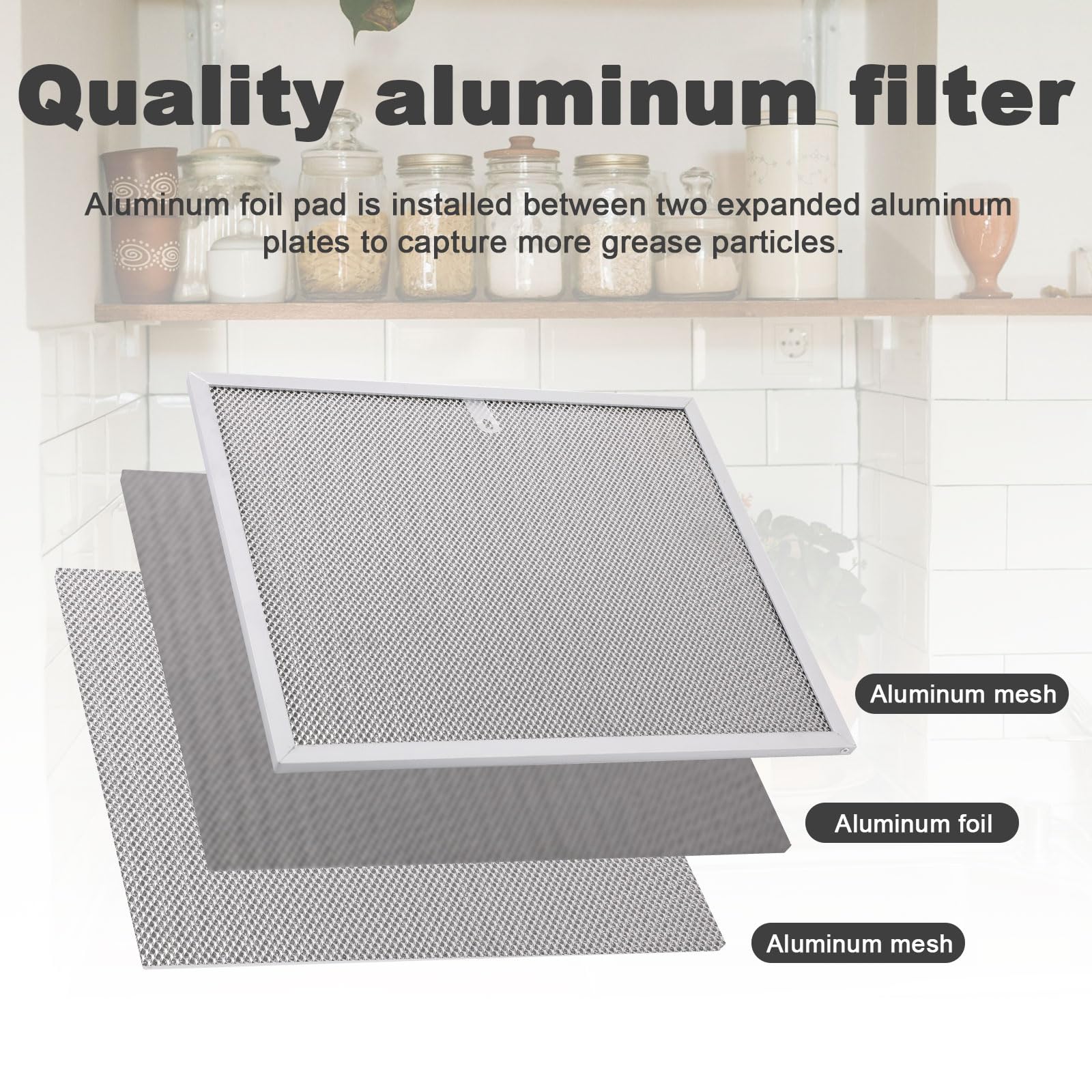 2pcs for Allure Range Hood Filter for Broan, 14.25x11.81in Aluminum Mesh Stove Vent Filter for Replacing BPS2FA30 99010299 99010305 AP3378953 & More