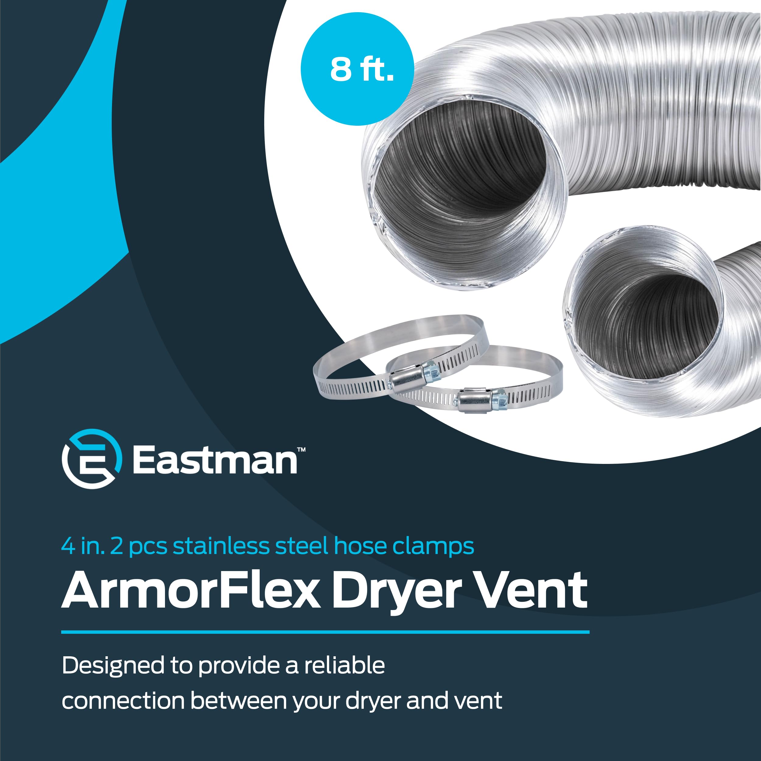 Eastman 69028 Semi-Rigid Aluminum Dryer Duct, silver