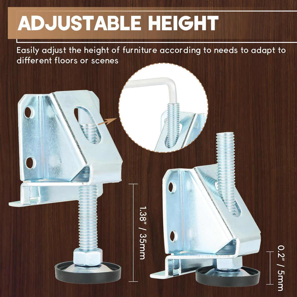 weyleity Furniture Leveling Feet Heavy Duty Leveler Legs with Lock Nuts Table Leg Levelers 4 Pack Feet Levelers Cabinet Adjustable Furniture Levelers for Table Cabinet