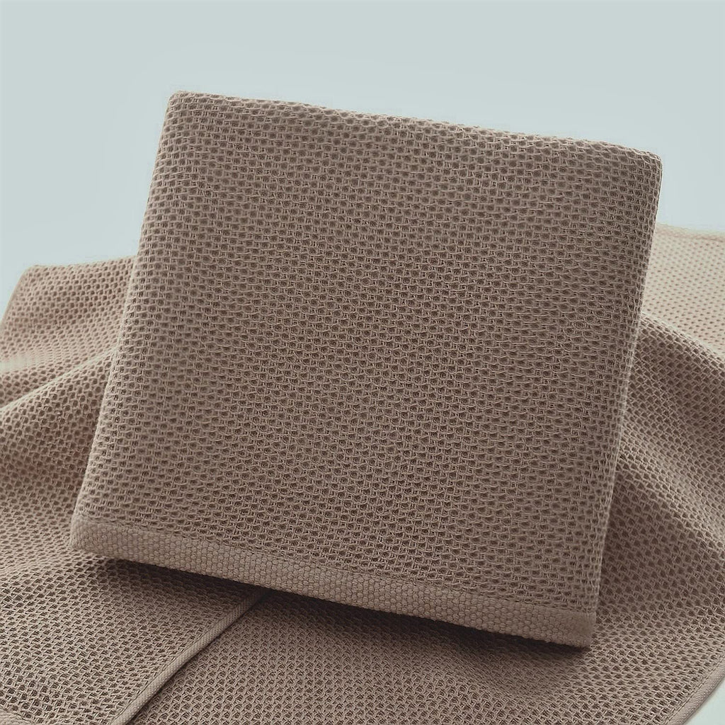ANEWAY Kitchen Towels 100% Cotton Waffle Weave Dish Towel for Cleaning Drying Dishes Extra Absorbent and Soft, Dish Cloth,13 x 28 in, 4 Pack(Brown)
