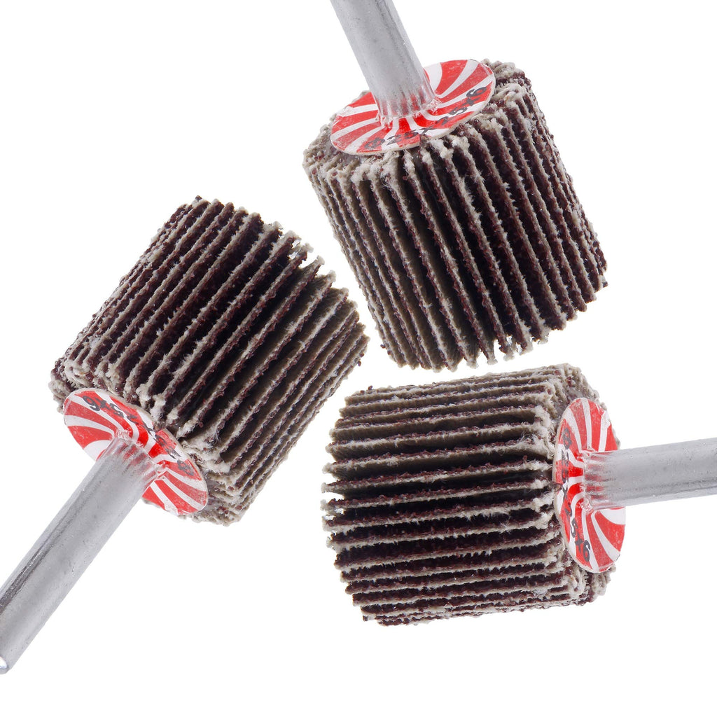 Mixiflor 50 Pack Abrasive Flap Wheel Sande,1" x 1" x 1/4" Shank Mounted Flap Wheels,80 Grit Aluminum Oxide for Remove Rust and Weld Burr,1/4 Shank Fits All Drills