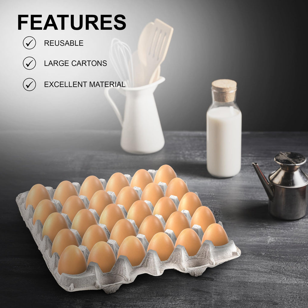 MT Products Egg Crate - (15 Pieces) for Storing up to 30 Large or Small Eggs - Pulp Fiber Egg Flat Cartons That Make a Great Home for Roach Colony - Made in the USA