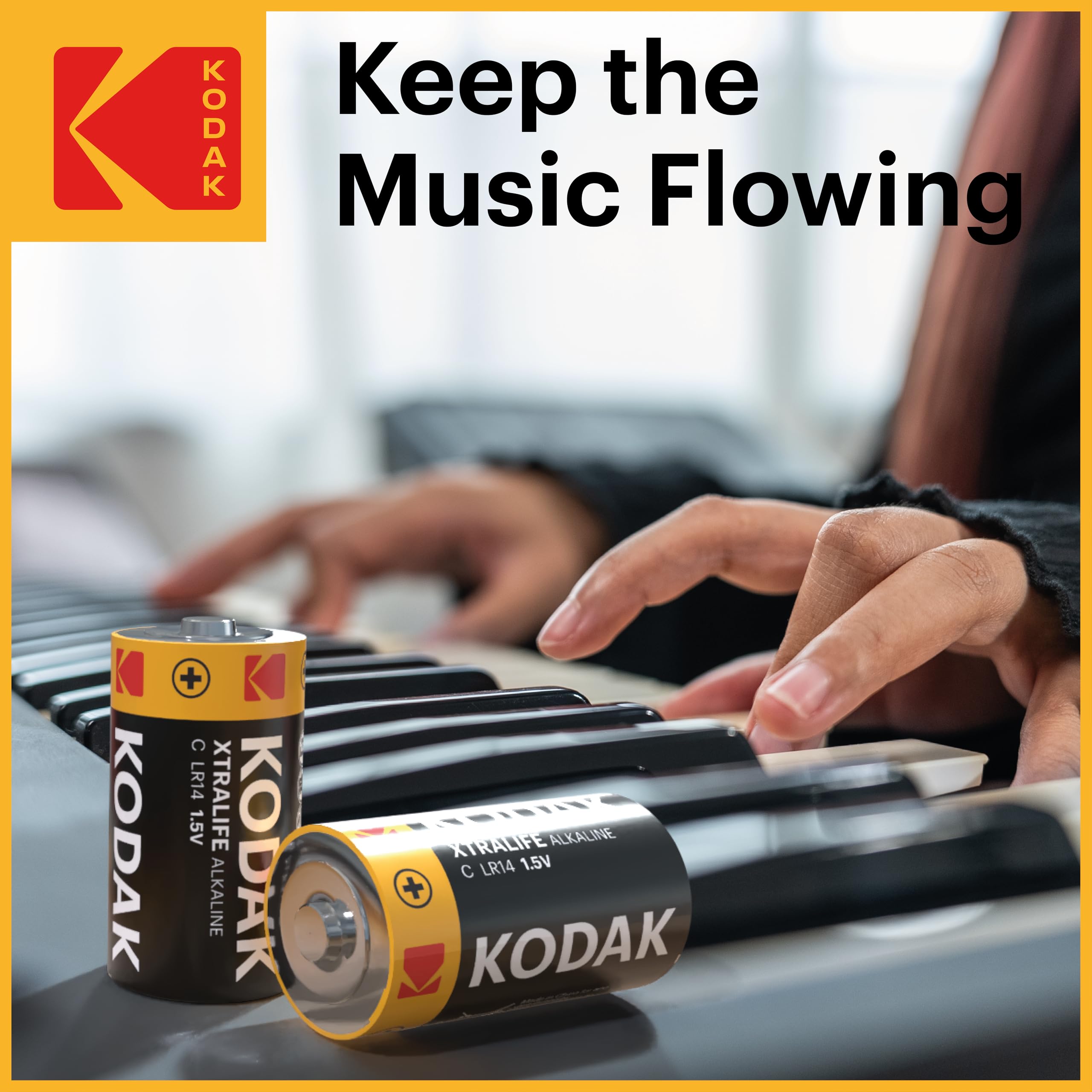 Kodak Xtralife C Batteries 12 Pack, 1.5V Alkaline, Type C Cell LR14/MN1400 Size Battery, Suitable for Flashlights, Toys & More, 10-Year Shelf Life