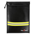 Fireproof Waterproof Money Document Bag - 15" x 11" Upgraded Zipper Bags, Fire & Water Resistant Storage Organizer Pouch for A4 A5 Documents Holder,File,Cash,Jewelry,Passport,Tablet,Laptop (Black)