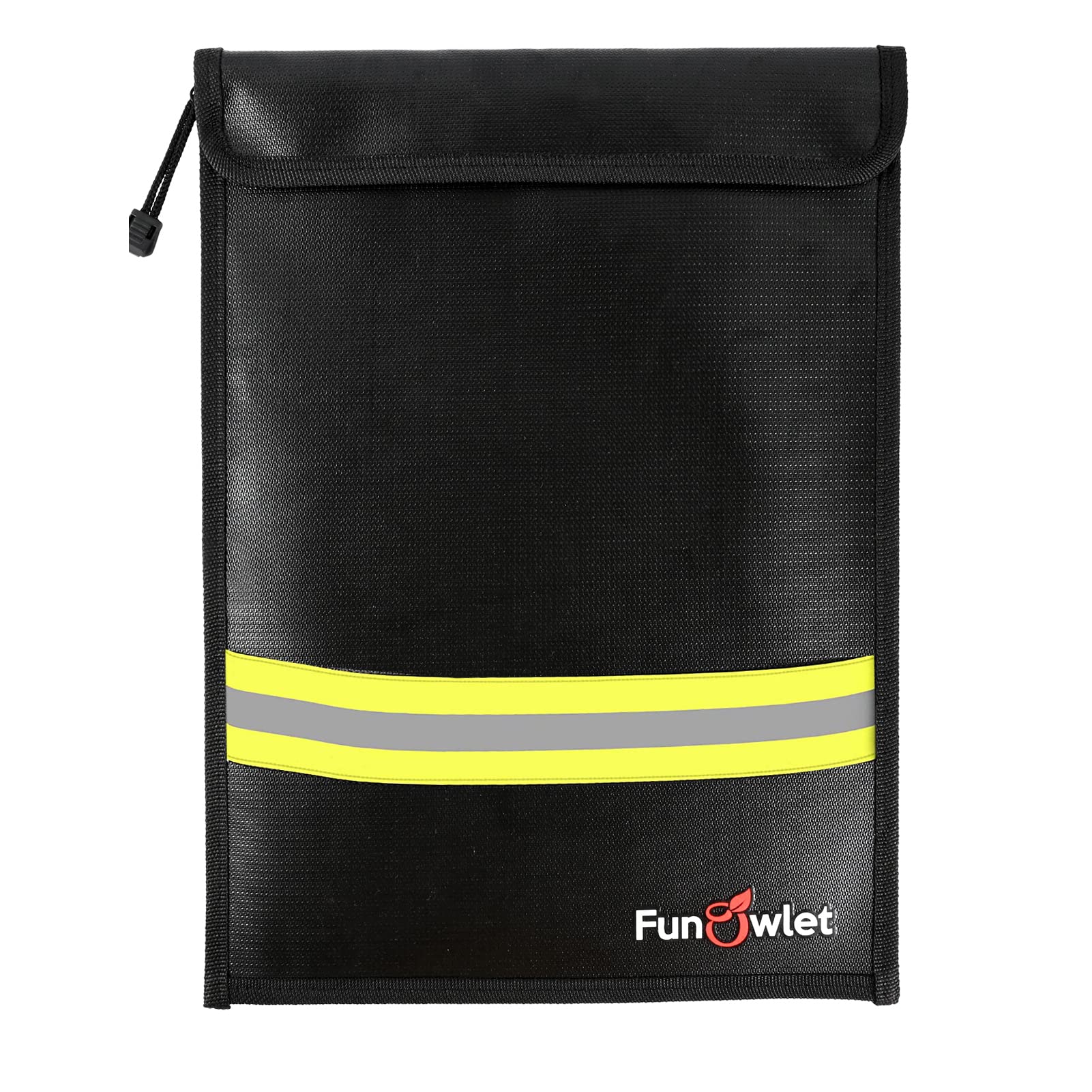Fireproof Waterproof Money Document Bag - 15" x 11" Upgraded Zipper Bags, Fire & Water Resistant Storage Organizer Pouch for A4 A5 Documents Holder,File,Cash,Jewelry,Passport,Tablet,Laptop (Black)