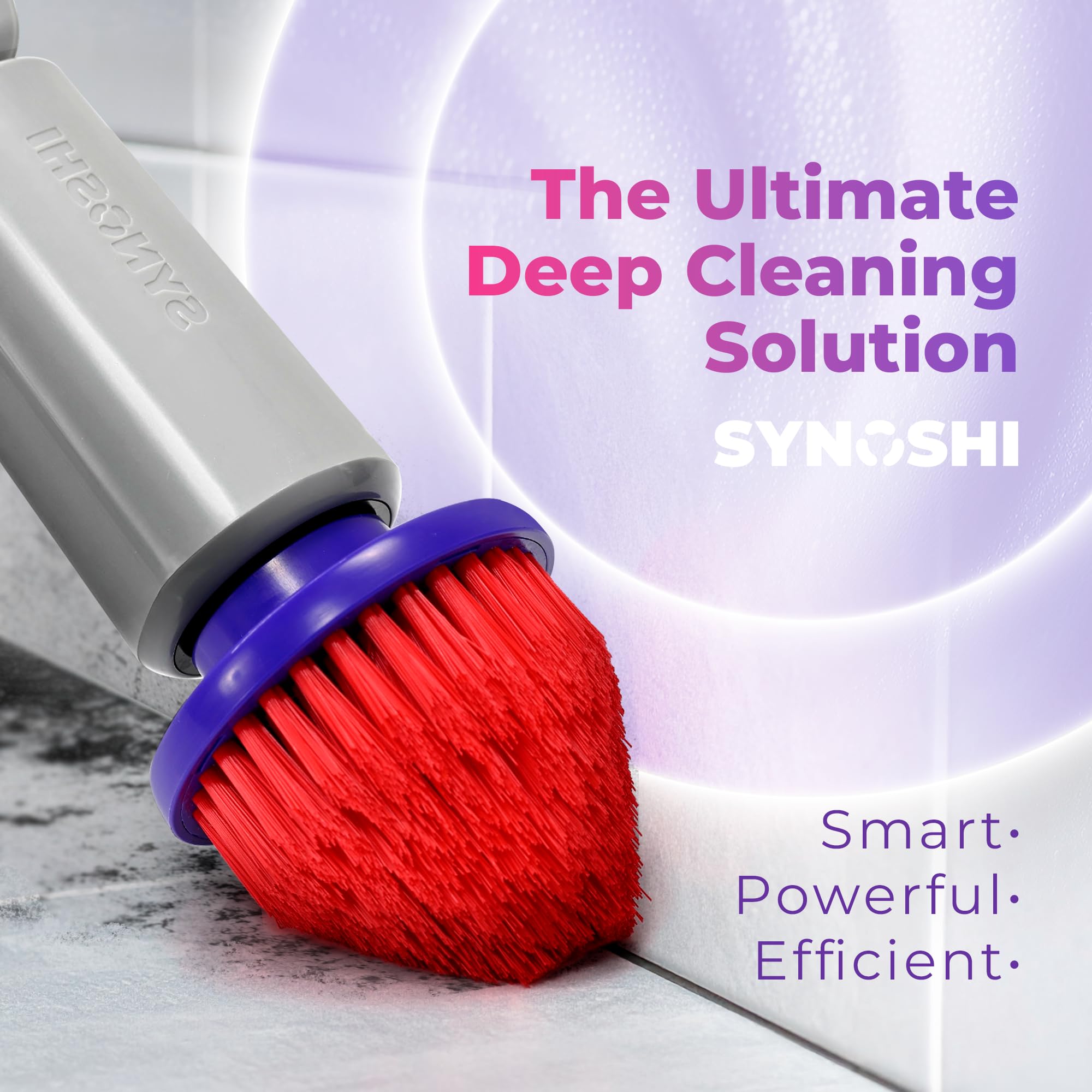 Synoshi PRO Cone Brush Heads Set (2 Units) for Electric Spin Scrubber Bathroom & Shower Cleaning Brush Universal Cleaning for Kitchen, Floors