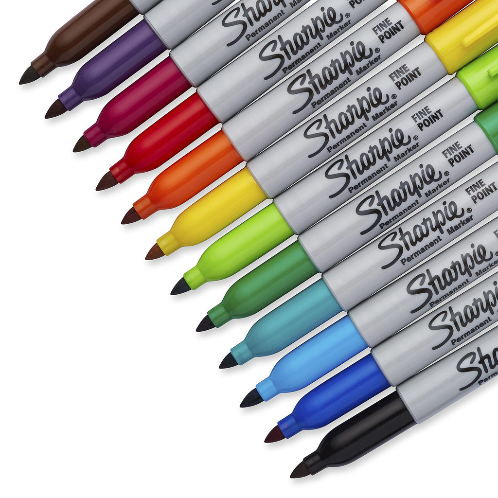 Sharpie Colour Burst Permanent Markers, Fine Point, Assorted Colours, 24 Count