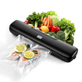 Vacuum Sealer Machine, Kitchen in the Box Campact Food Sealer, Dry/Moist Food Modes&5 Temperature Settigs, One-touch Sealer Machine with External Vacuum System, 15pcs Bags for Sous Vide, Black