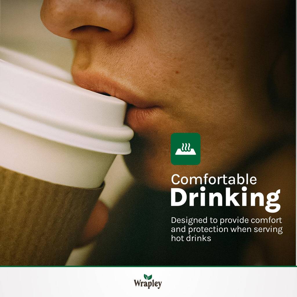 90mm White Plastic Sip Lids for Disposable Paper Cups – Set of 200 PET Covers for 10oz to 24oz Coffee Cups – Recyclable, Hot and Cold Beverages – Pack of 200 Units