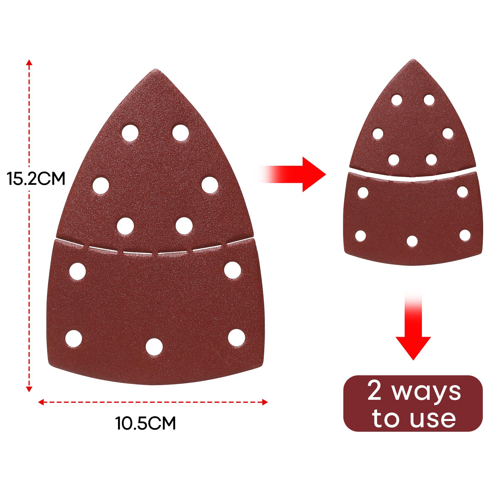SHALL 120-Piece Mouse Sander Pads, Detail Sander Sandpaper, Palm Sander Sandpaper, Assorted Grits, 40, 60, 80, 120, 180 & 240 Mixed Grits Included, Suitable for Sander