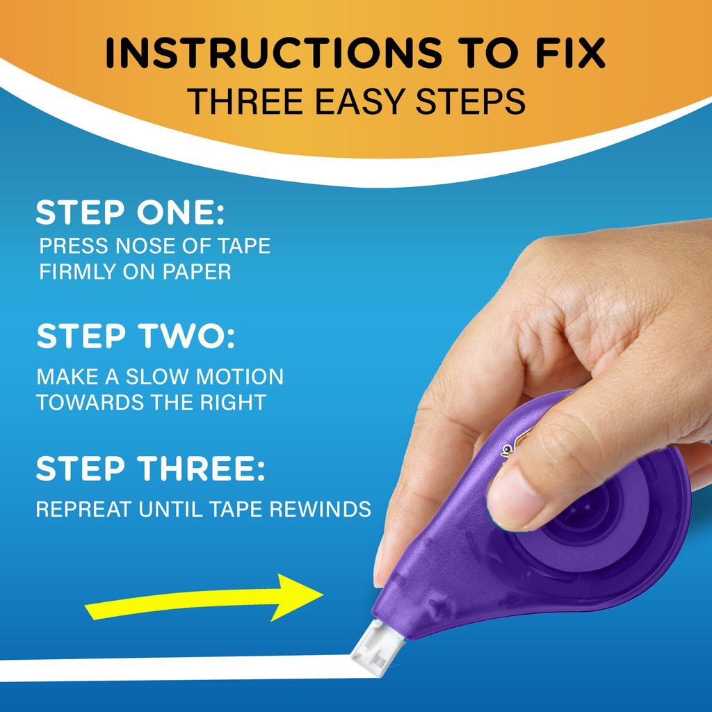 BIC Wite-Out EZ Correct Correction Tape, White, No Dry Time, Tear Resistant Tape, 10-Count