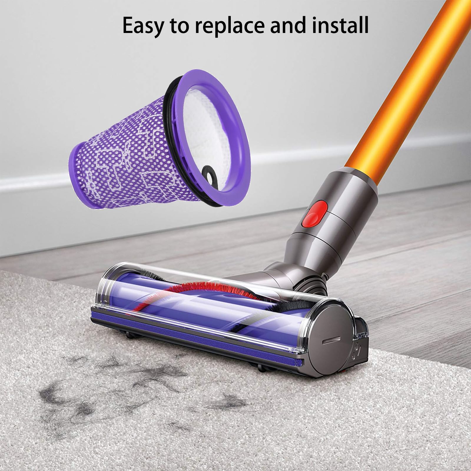 2 Pack Pre Motor HEPA Filter Replacement for Dyson Big Ball CY18 CY22 CY23 CY24 CY25 DY75 DY77 DY78, Compatible with Dyson Filter Replacement Vacuum Cleaner Replaces Part#967371-01, 1 Cleaning Brush.