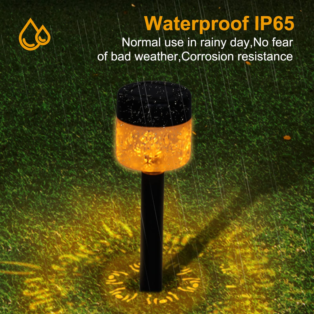 Solar Garden Lights, 4 Pack Solar Lights Outdoor Waterproof IP65 Auto On/Off Solar Pathway Lights Outdoor Decor for Yard Patio Landscape Walkway Driveway (Warm Yellow)