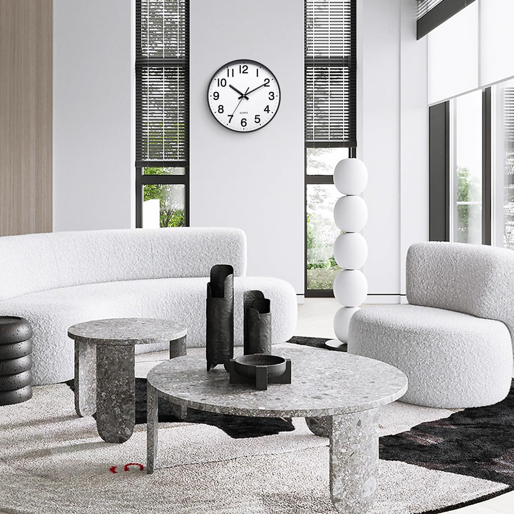 12 Inch Round Wall Clock Silent & Non-Ticking Simple Wall Clock Operated for Living Room Bedroom Kitchen (30 cm/ 12")