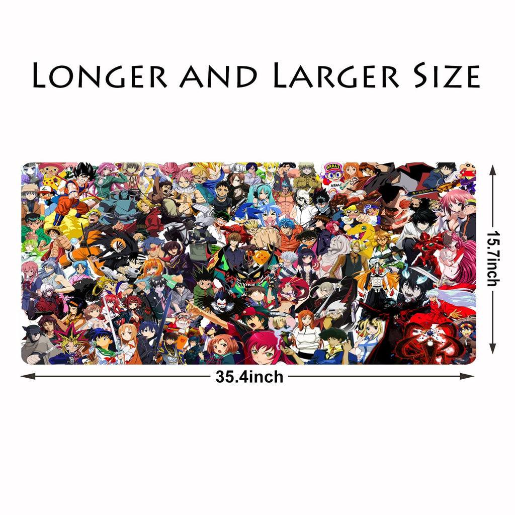 KINPLE XXL Extended Large Gaming Mouse Pad Non-Slip Water-Resistant Rubber Cloth Computer Game Mouse Mat(35.4×15.75×0.1 inch) (35.4×15.75inch(U12))