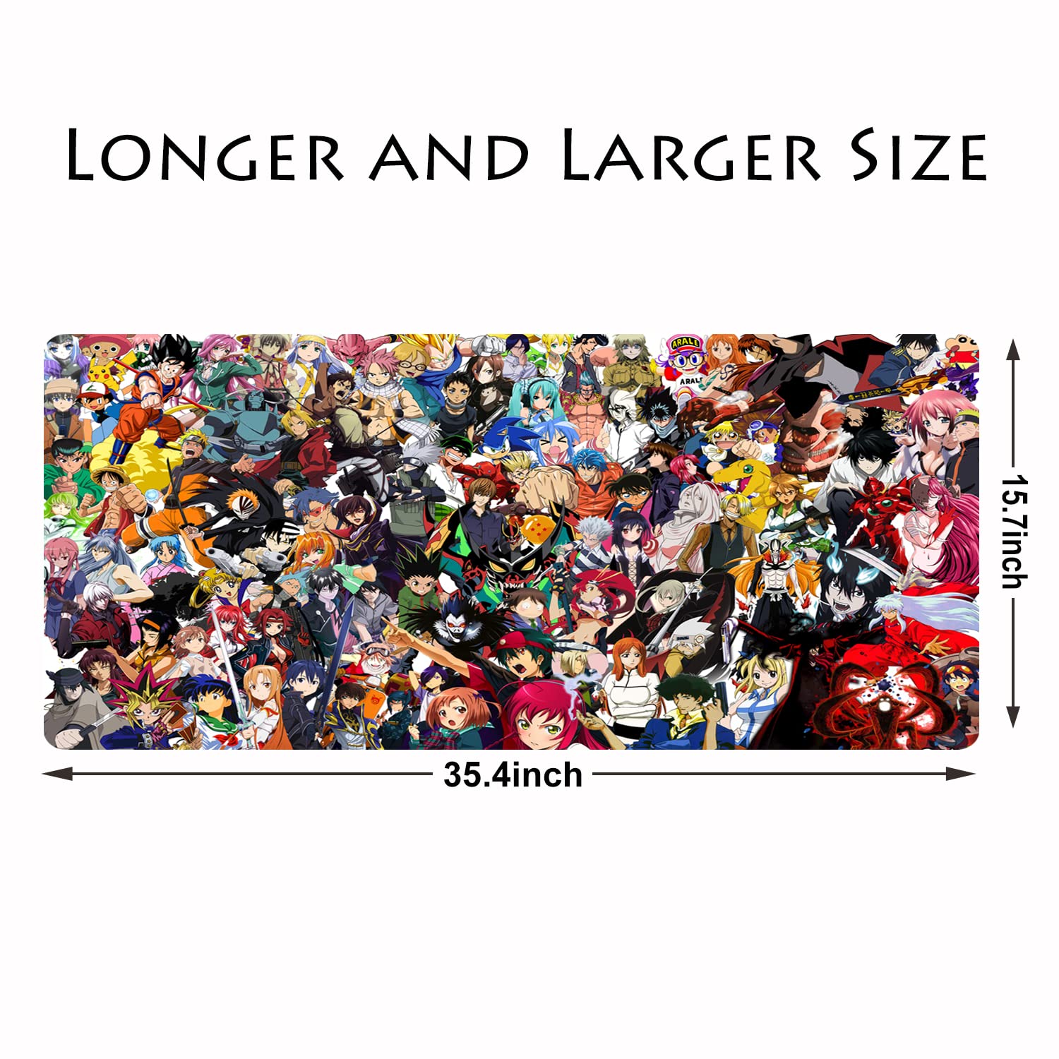 KINPLE XXL Extended Large Gaming Mouse Pad Non-Slip Water-Resistant Rubber Cloth Computer Game Mouse Mat(35.4×15.75×0.1 inch) (35.4×15.75inch(U12))