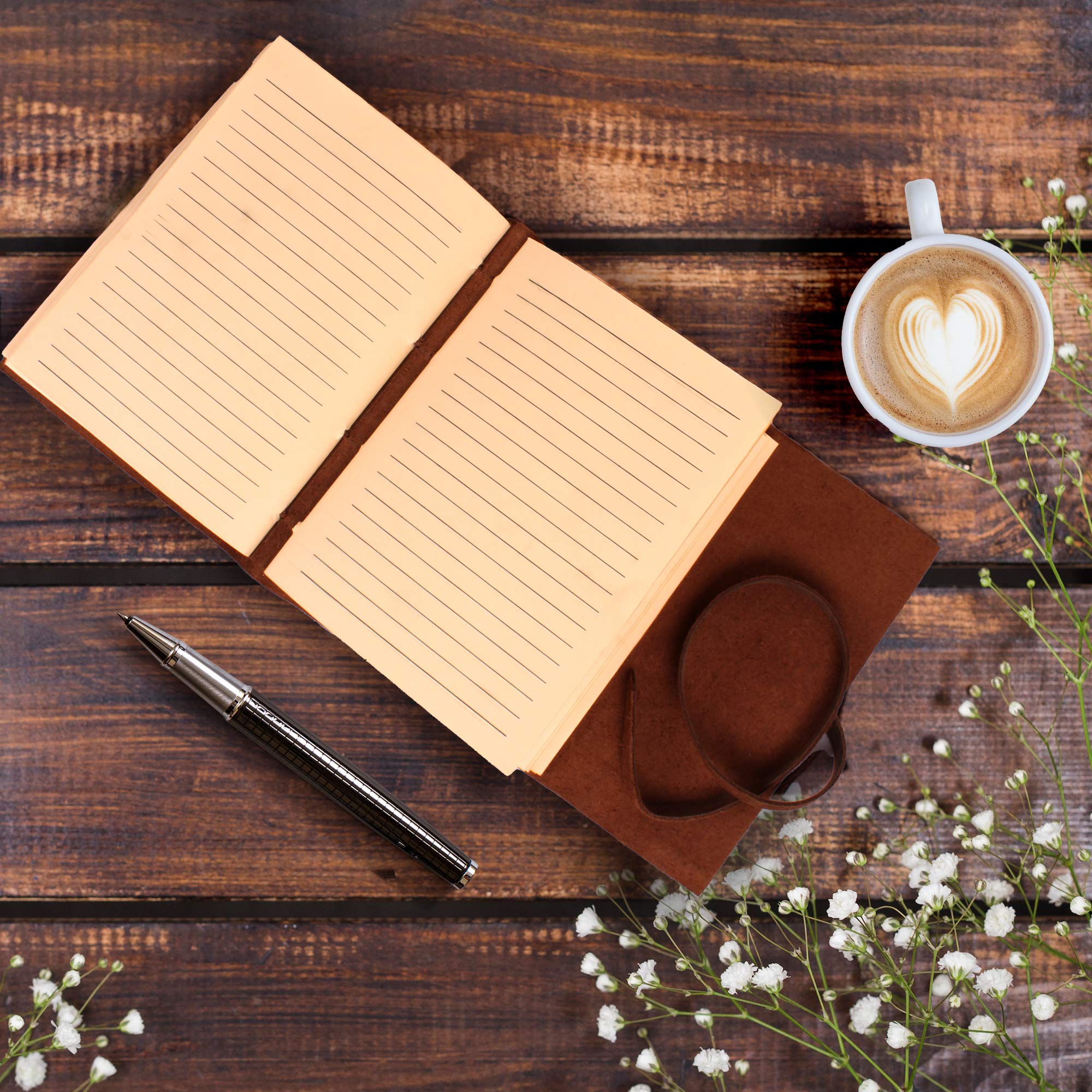 Leather Journal Lined Notebook - Embossed Tree of Life Journal for Women, 7 x 5 Inches Mens Diary Drawing Notebooks - 400 pages - Lined Paper College Ruled - Inspirational Gifts for Women by MOONSTER®