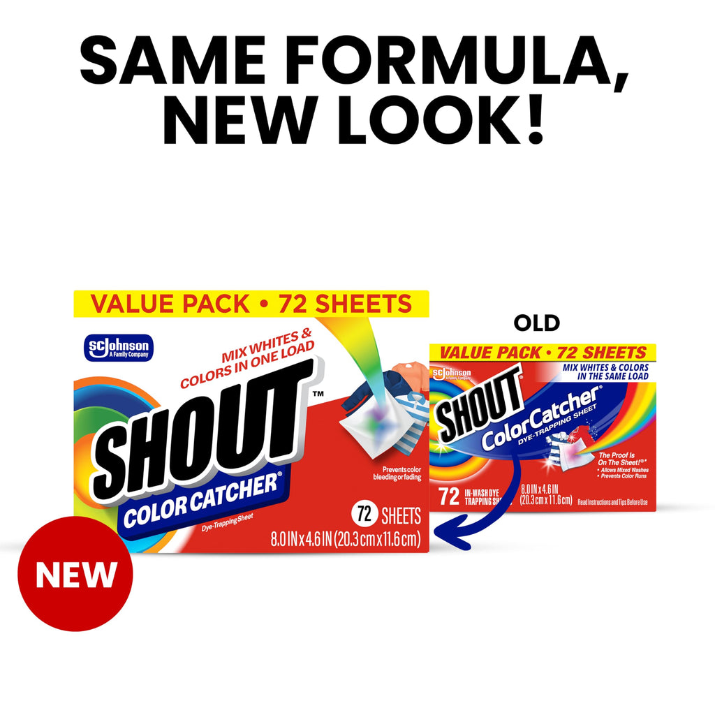 Shout Color Catcher Sheets for Laundry, Maintains Clothes Original Colors, 72 Count