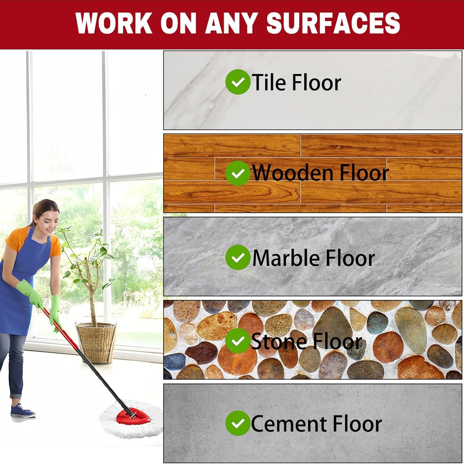 6 Pack Spin Mop Replacement Heads, Mop Refill Replacement for Spins Moop, Washable Microfiber Mops Replace Heads Mop, , Microfiber, Easy to Replace, Spinning Moppe Replace Head for Floor Cleaning