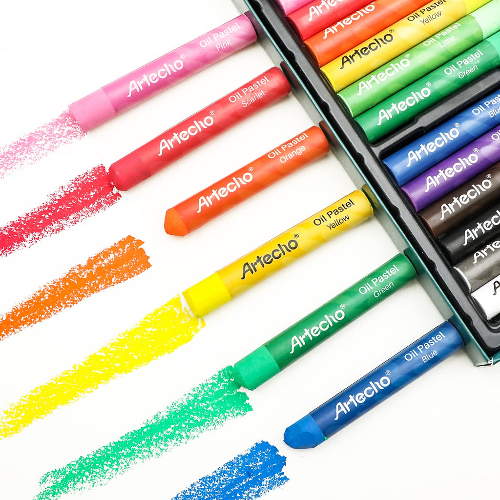 Artecho Oil Pastels Set of 72 Colors, Soft Oil Pastels for Art Painting, Drawing, Blending (10x70mm)