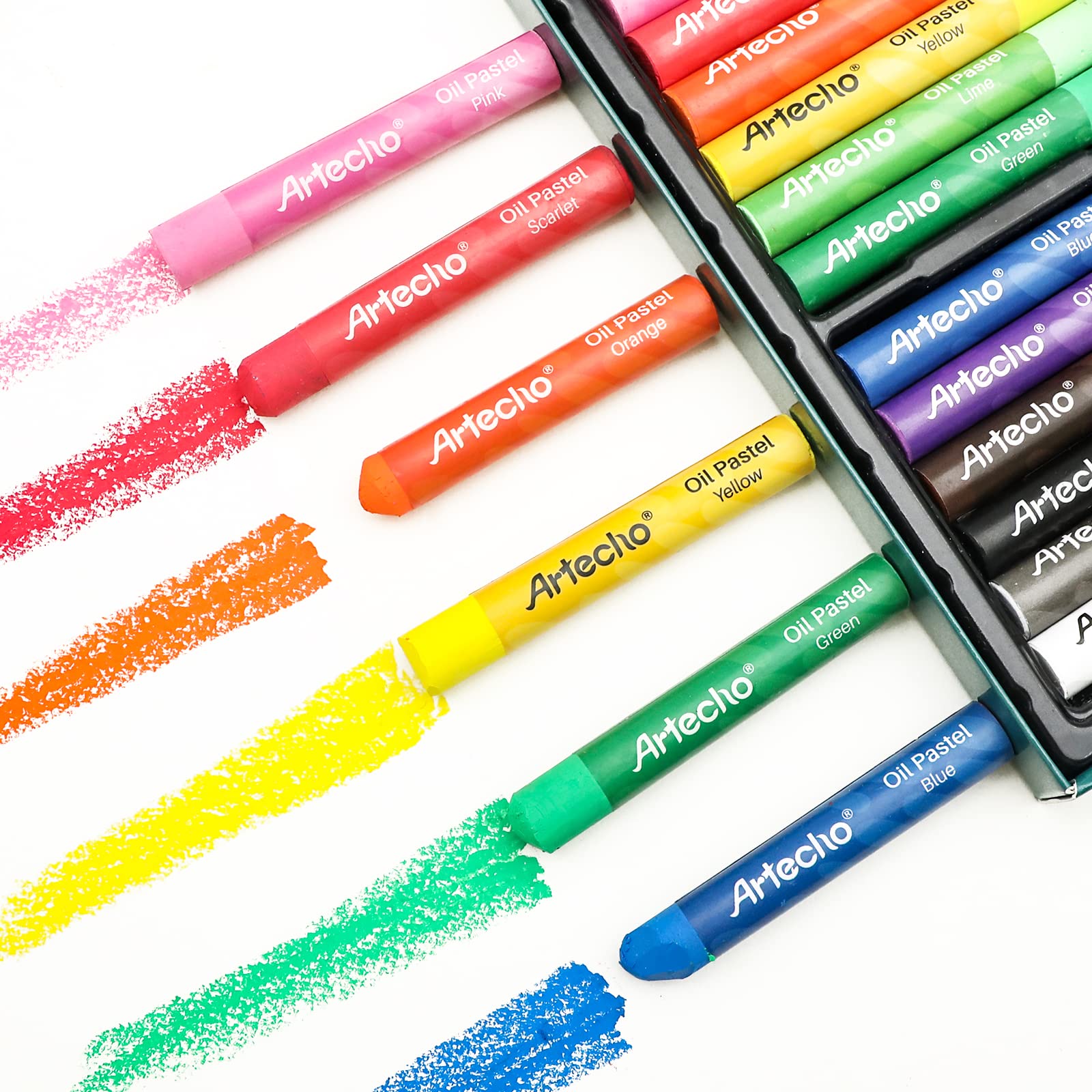 Artecho Oil Pastels Set of 72 Colors, Soft Oil Pastels for Art Painting, Drawing, Blending (10x70mm)