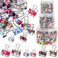 Fasmov 148 Pcs Cute Binder Clips with 3 Sizes (Small/Medium/Large), Office Stationery Clips for Organizing Papers, Crafting & DIY Projects, Paper Clamps Perfect for Office, School, and Home Use