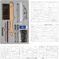 Mr. Pen- Professional Drafting Tools & Geometry Set with Case, 17 pcs, Mechanical Pencil, Fineliners, Scale Metal Ruler, Drawing Templates for Interior Design House Plan, Architect Protractor Set